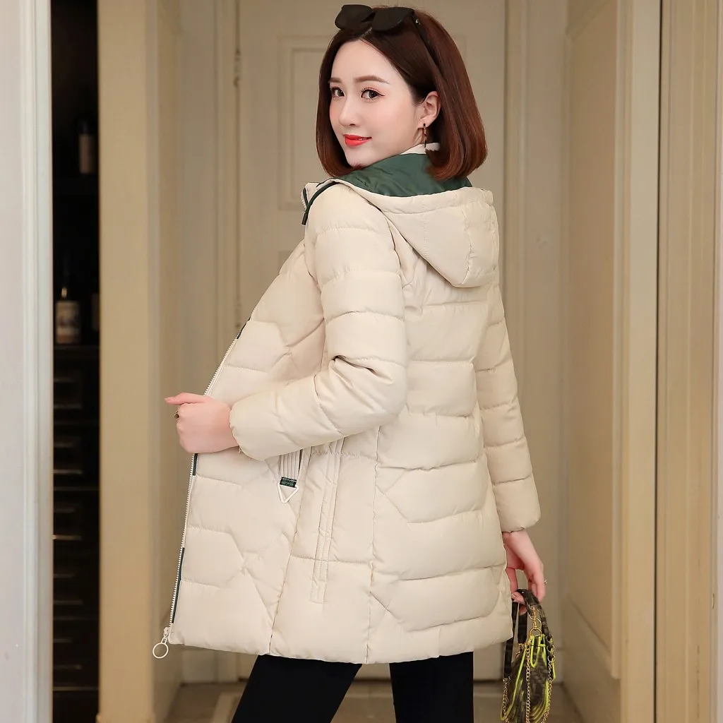 Kurtka manteau femme зимнее пальто для женщин Зимняя теплая хлопковая зимняя куртка с капюшоном пальто с длинными рукавами abrigos mujer invierno