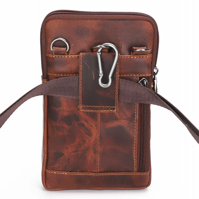 Men Fanny Pack Teenager Outdoor Sports Running Waist Bag Genuine Leather Male Shoulder Beltbag Travel Phone Pouch Leg Bag Purse