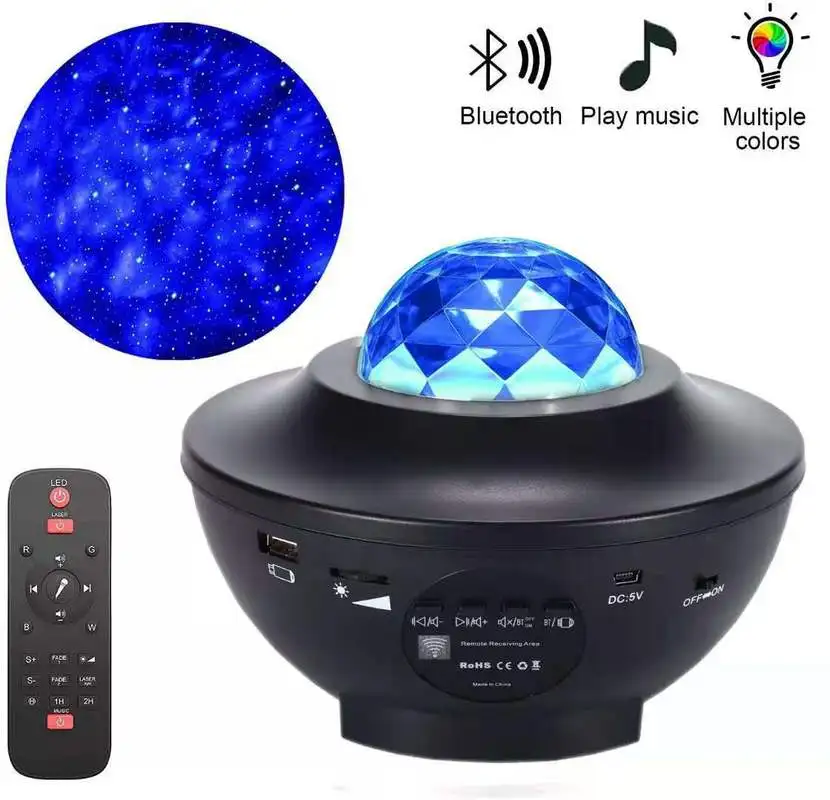 

Star Projector USB LED Night Light Music Starry Water Wave LED Projector Light Bluetooth Projector Sound-Activated Projector