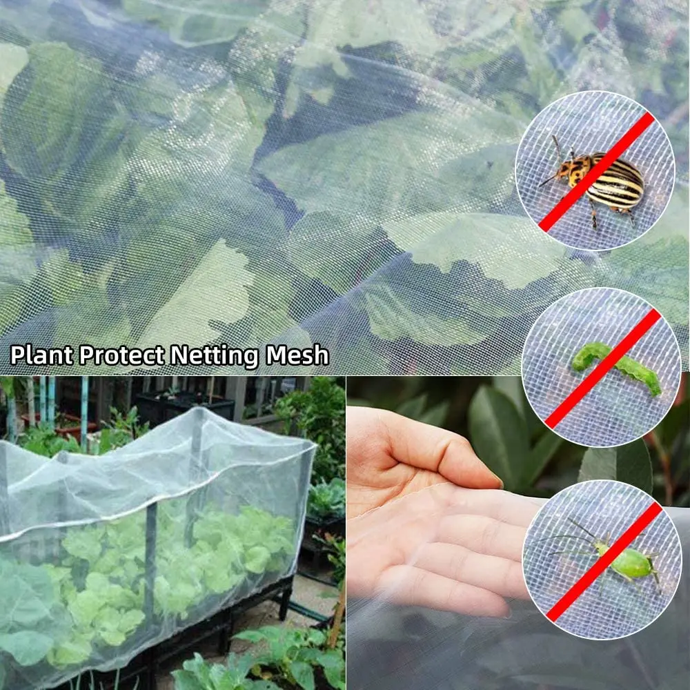 

Защитная сетка для теплиц, 60 ячеек, для ухода за фруктами и овощами, сетка от насекомых, сетка для защиты растений от вредителей в саду