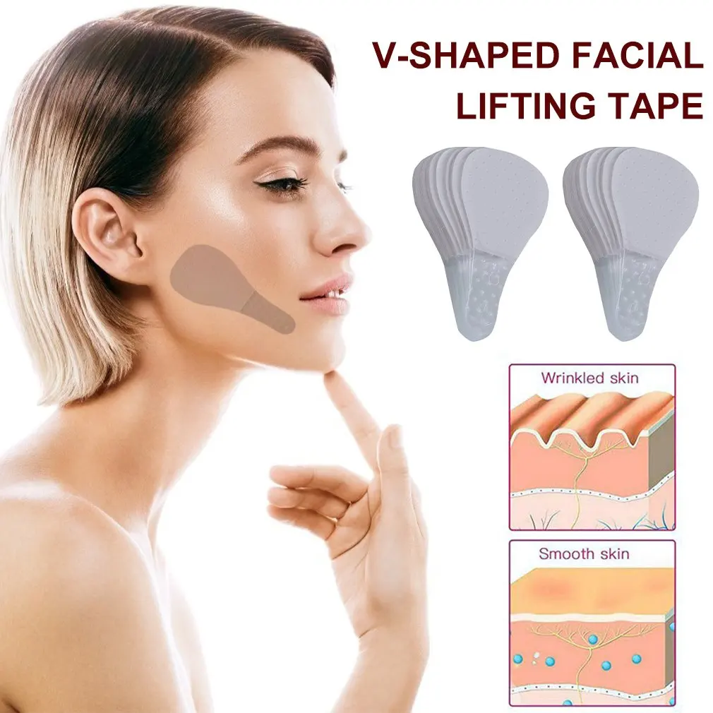 40Pcs Invisible Thin Face Facial Stickers Line Wrinkle Flabby Skin V-Shape Lift Tape Scotch Beauty Tools | Красота и здоровье