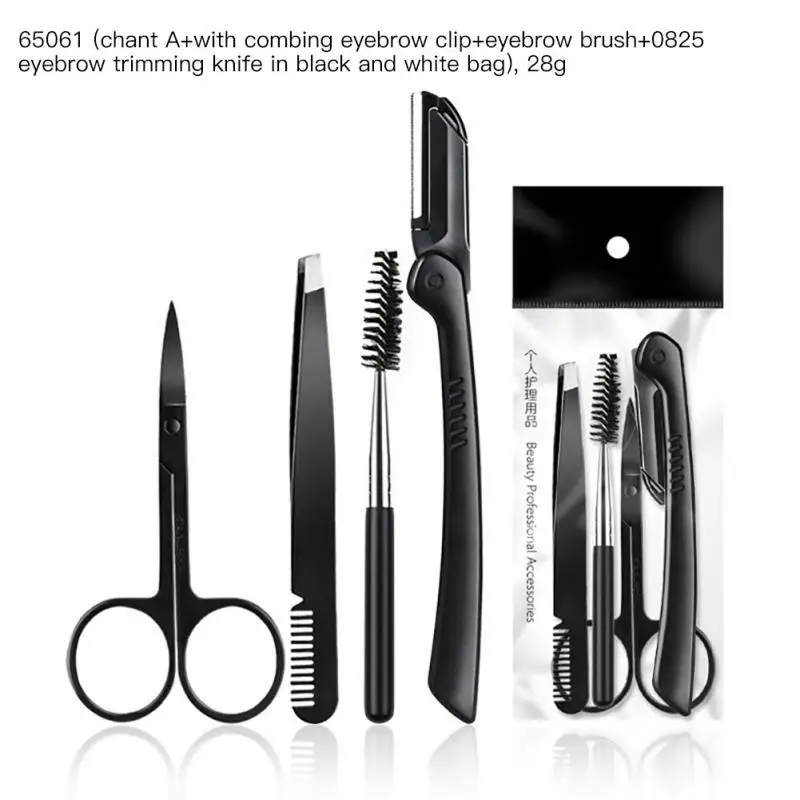 

Hair Removal Tweezers Stainless Steel Eyebrow Tweezers Black Eyebrow Scraping Eyebrow Comb Face Harmless Makeup Beauty Tool