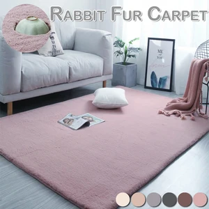 soft shaggy sitting room floor carpet shaggy fur rabbit carpet sofa cushions kitchen mat home decor mat bedroom floor carpet d30 free global shipping