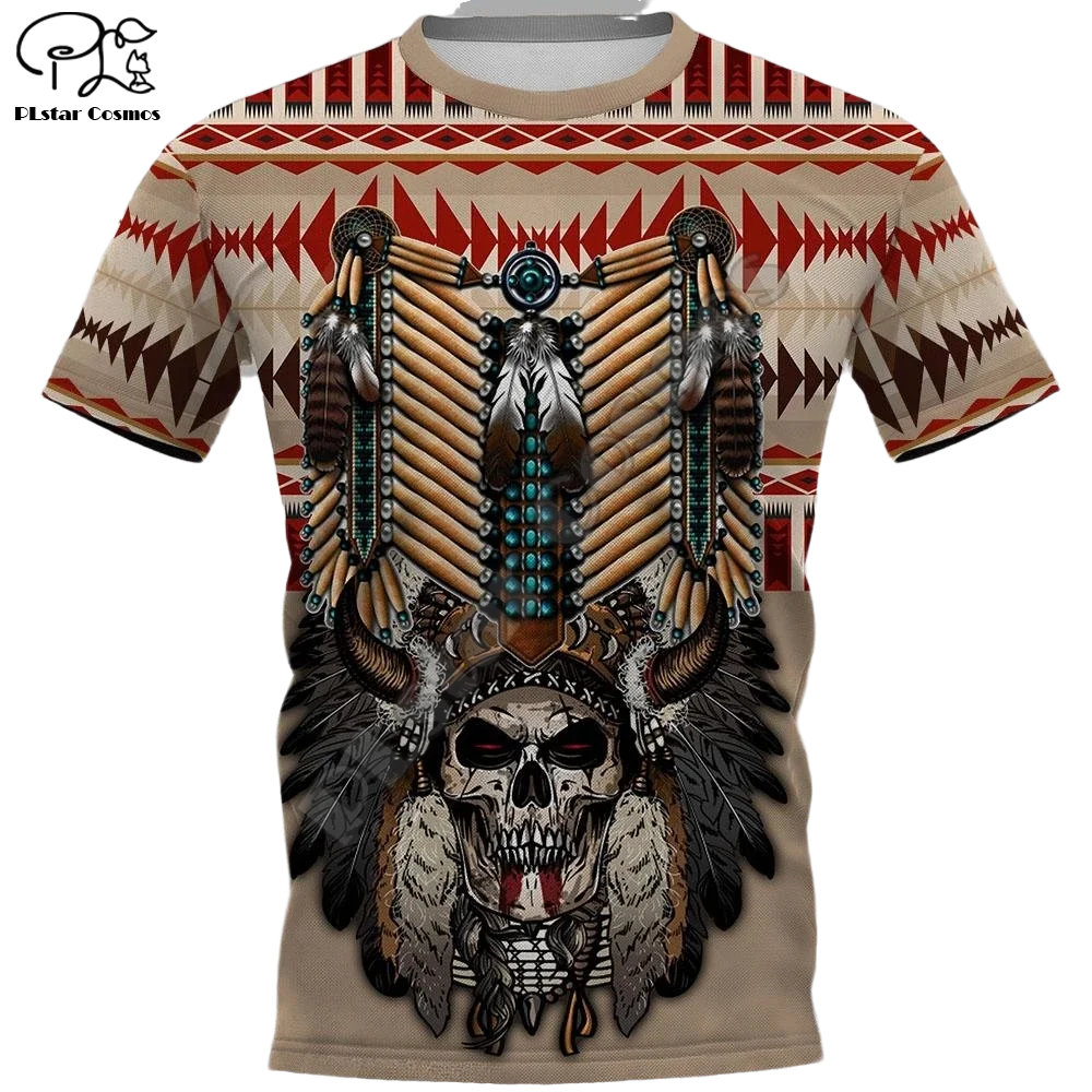 Унисекс для мужчин и женщин Индейцев с цветочным принтом 3D футболка новые летние