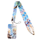 Ремешок ER1361 для шеи в стиле аниме для девочек и мальчиков, шнурок для ключей, идентификационных карт, ремешки для тренажерного зала, держатель для USB-значков, подвесной шнурок сделай сам, ремешок для петли