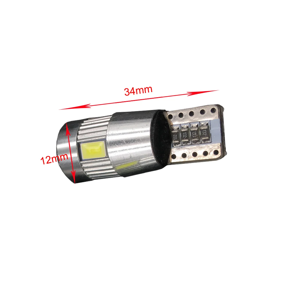6X высокой мощности T10 w5w водить автомобиль светильник t10 6smd 10smd 5630 5w5 12v t10 белый автомобиль лампы интерьер светильник w5w t10 canbus error free