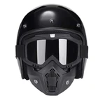 Шлем мотоциклетный мужскойженский, винтажный, с открытым лицом, 34