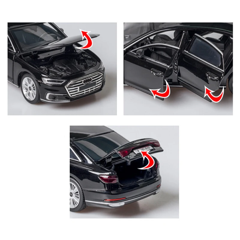 

HOBEKARS 1:32 A8 Model Car Diecasts & Toy Vehicles Simulation Metal Alloy Car Toys With Sound Light For Decoration Collection