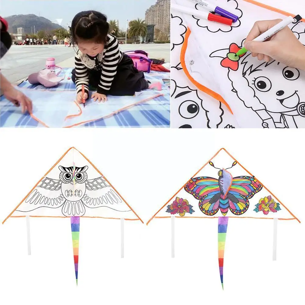 

Diy Cartoon Graffiti Kite Family Outings Outdoor Fun Sports Kids Kites Flying Toys For Children D3g5