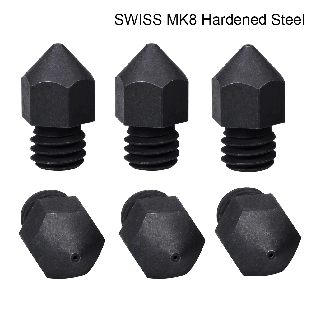Высококачественная швейцарская сопла MK8 из закаленной стали 1 75 мм нить резьба М6
