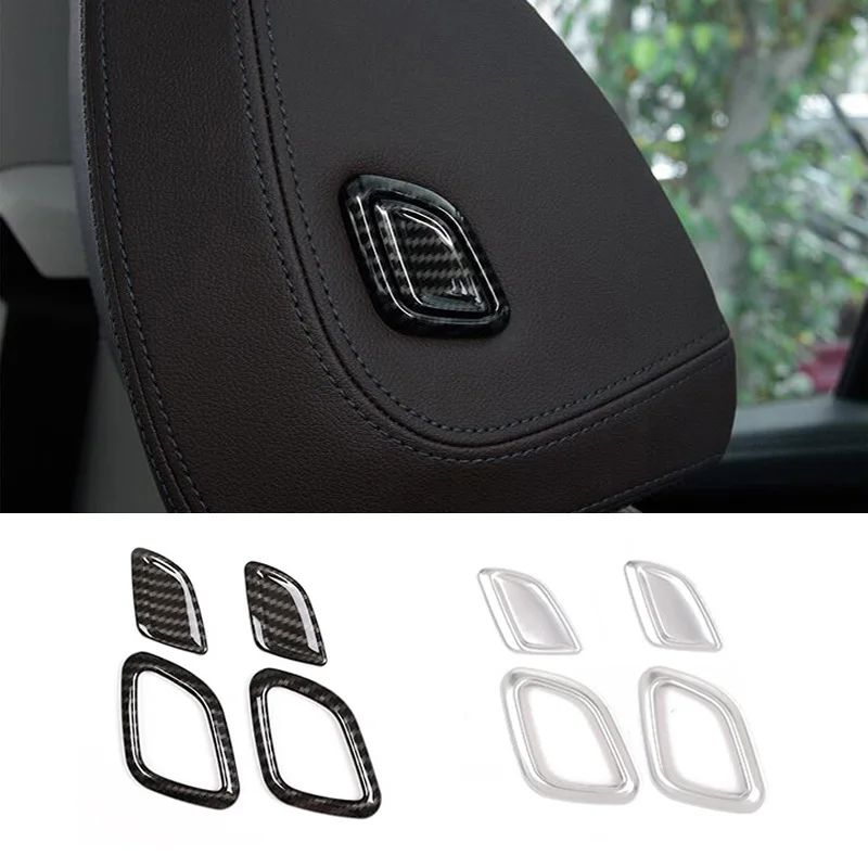 

For BMW X3 X4 G02 G01 18-21 Carbon Fiber Color Car Inner Seat Headrest Adjust Button Switch Decorate Cover Trim