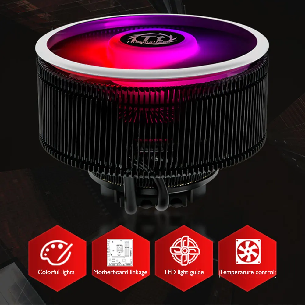 Кулер для процессора Tt Thermaltake охлаждающий вентилятор с бесшумным RGB подсветкой ПК