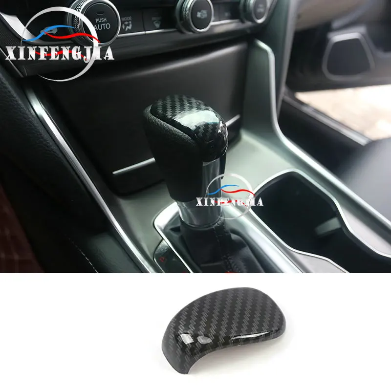 

For Honda Accord 18-19 1pcs Carbon Fiber Switch head cover stainless steel gear head cover center position adjustment decorative