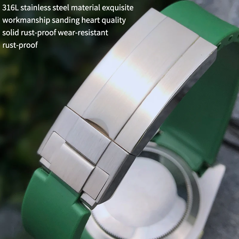 19mm 21mm 20mm 22mm High Quality Watch Band for Rolex Daytona Submariner Oysterflex GMT Explorer Watchband Rubber Silicone Strap