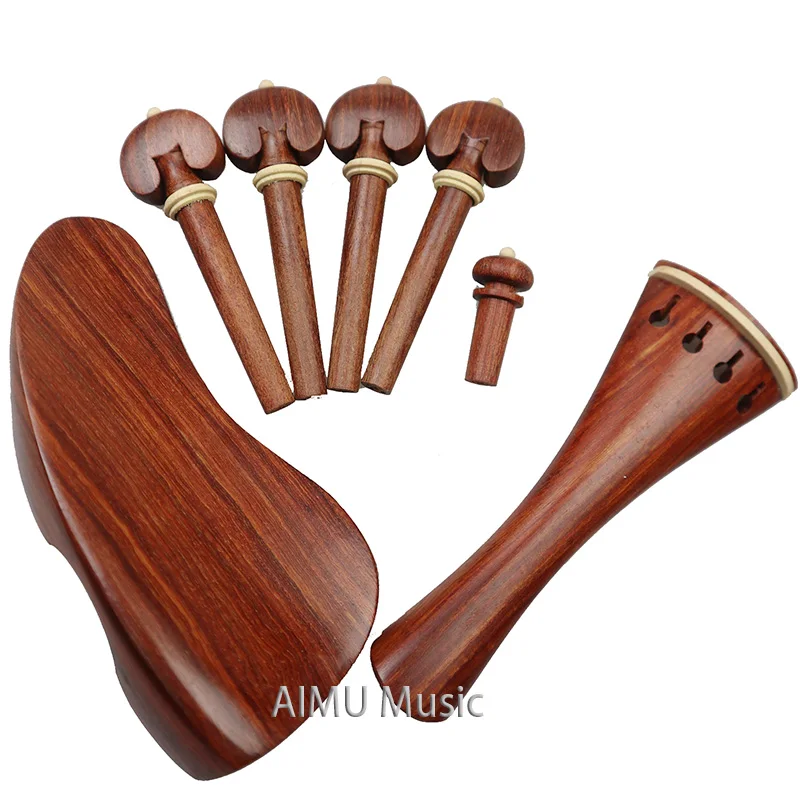 New Shape Violin Parts Accessories Fittings 4/4 Size Pegs Chinrest Tailpiece Endpin Rosewood Brown Color enlarge