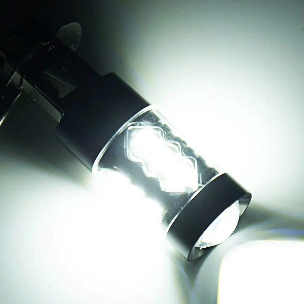 

New Black Shell H3 80W 16SMD Decoding Fog Lights Running Lights Front Fog Lights Led Replacement Bulb Hot