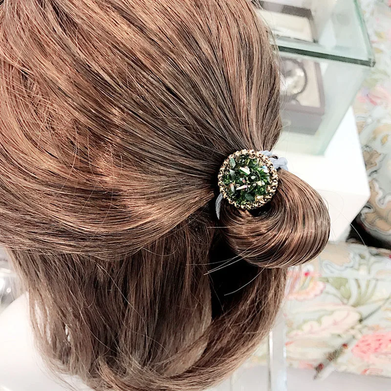 Корейский милый женский простой цвет блестящий хрустальный шар головной убор