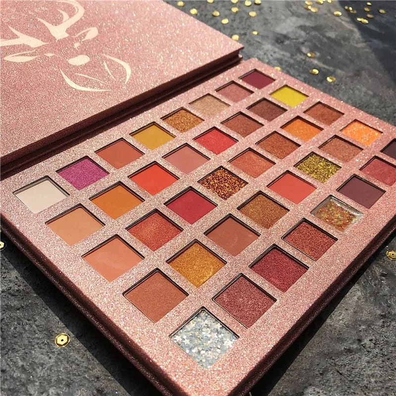 

INS Hot Glitter Eye Shadow 40Colors Shimmer Eye Shadow Powder Matte Glitter Eyeshadow Palette Palette Deer Rose Pigmented Powder