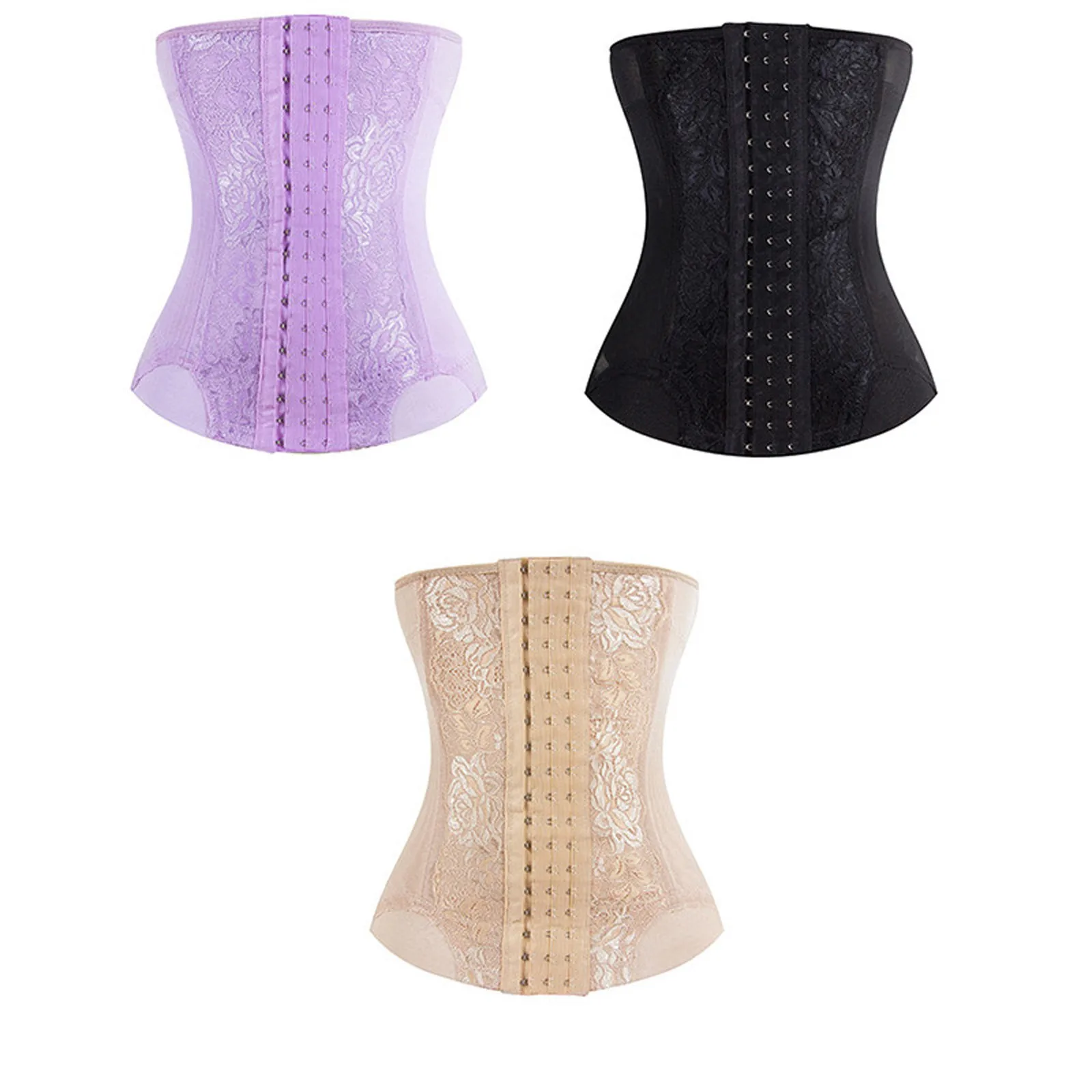 Черное кружево талии тренер кремово-белый красный Сталь корсет на косточках