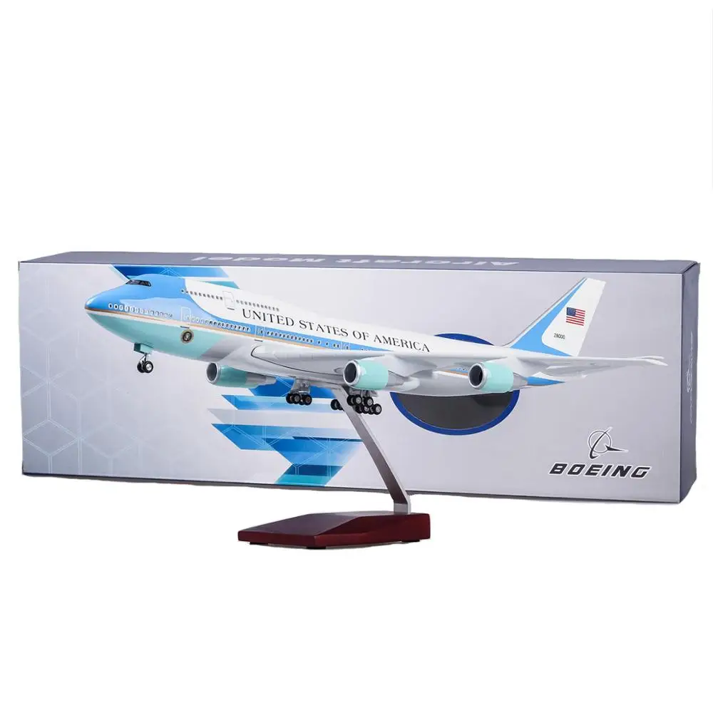 1/150 47 см Boeing 747 Air Force One модель самолета из смолы с шасси и светильник из сплава