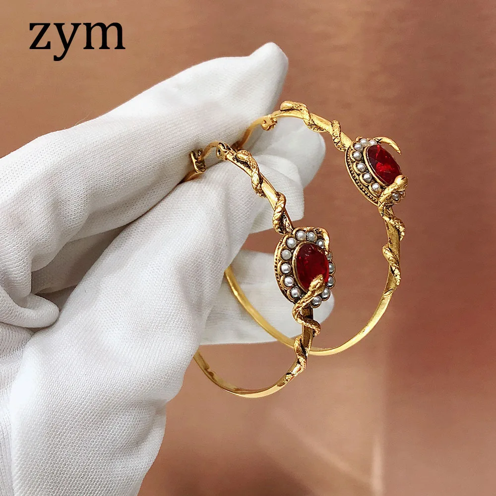 Женские серьги змейки zymHot брендовые золотистые в европейском и американском