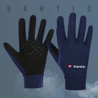 santic 2021 winter cycling gloves men black gel warm full finger with touch function shockproof keep warm asian size w0p079