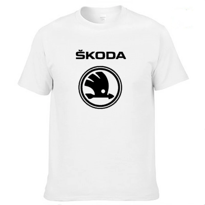 

Mens Short Sleeve Skoda Car Logo T-shirt Summer casual male solid colour Cotton T shirts Fashion Hip Hop Harajuku Men Clo