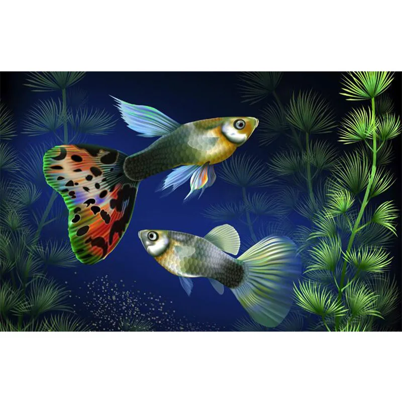 Полноразмерная/круглая 5D алмазная живопись сделай сам золотая рыбка вышивка