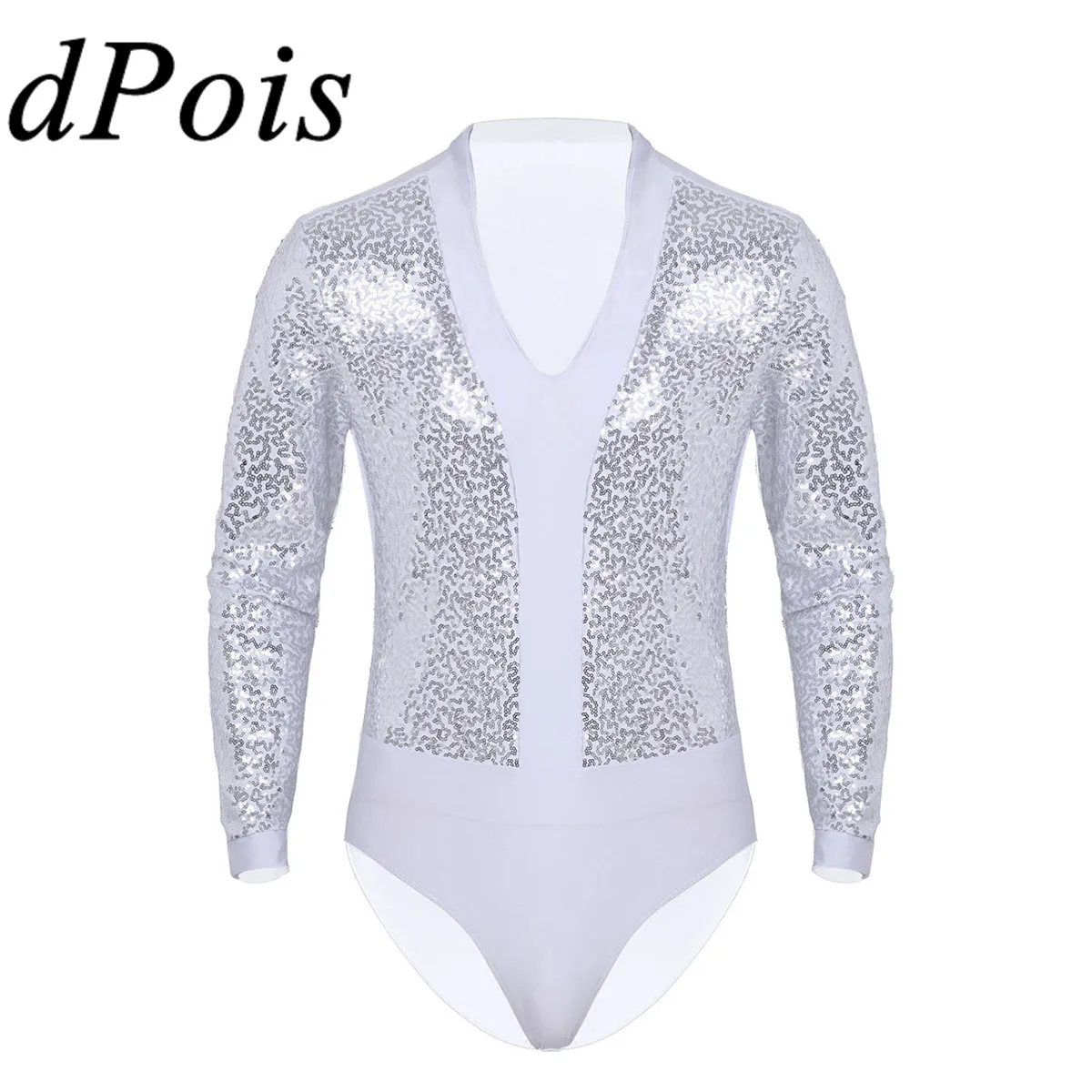 Блестящая балетная рубашка для мужчин и мальчиков слитный купальник с блестками