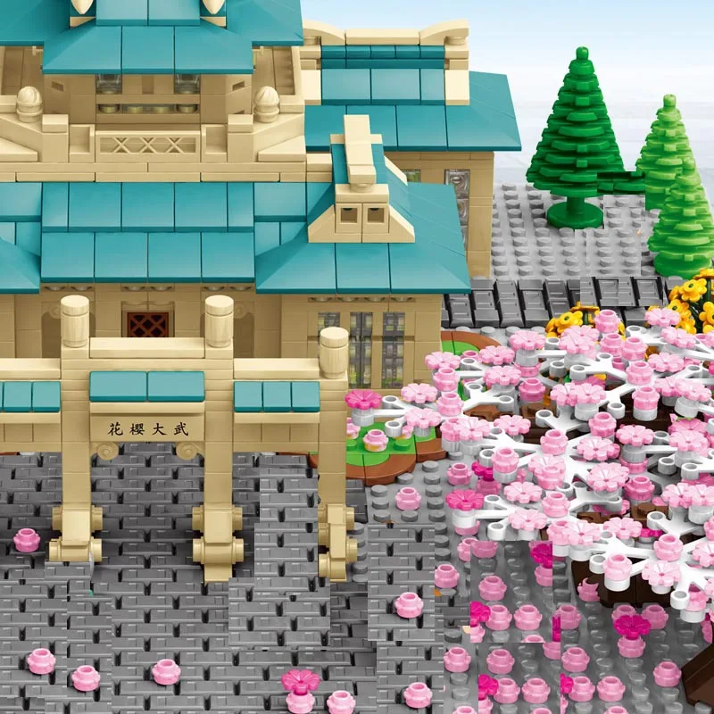 

IN Stock 2529 PCS 601079 Cherry Blossom Season Building Blocks Bricks Assembled Sets Street View Series Model Gifts Kids Girls