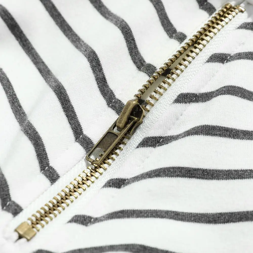 Стильная толстовка PatPat в полоску с капюшоном и длинным рукавом дизайнерские