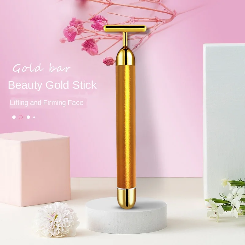 24k Gold Energy Beauty Bar Набор 3d вибромассажер для лица массажер антивозрастной