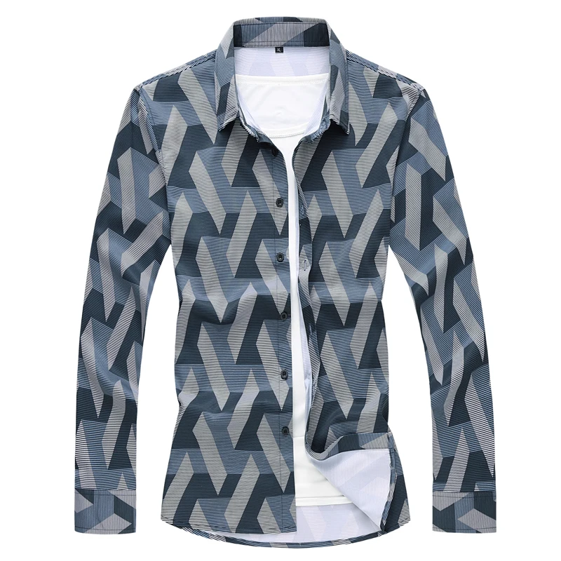 

Chinese style men print shirts 2020 new long sleeve casual Single breasted shirts