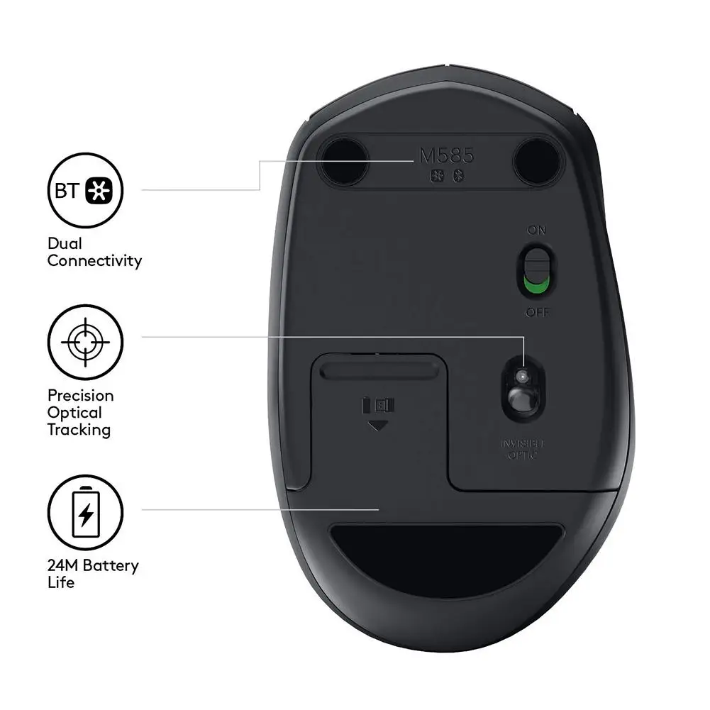 Logitech M590 Бесшумная двойная беспроводная Bluetooth мышь оптическая 1000 DPI 7 кнопок Офисная Мыши для ПК настольного