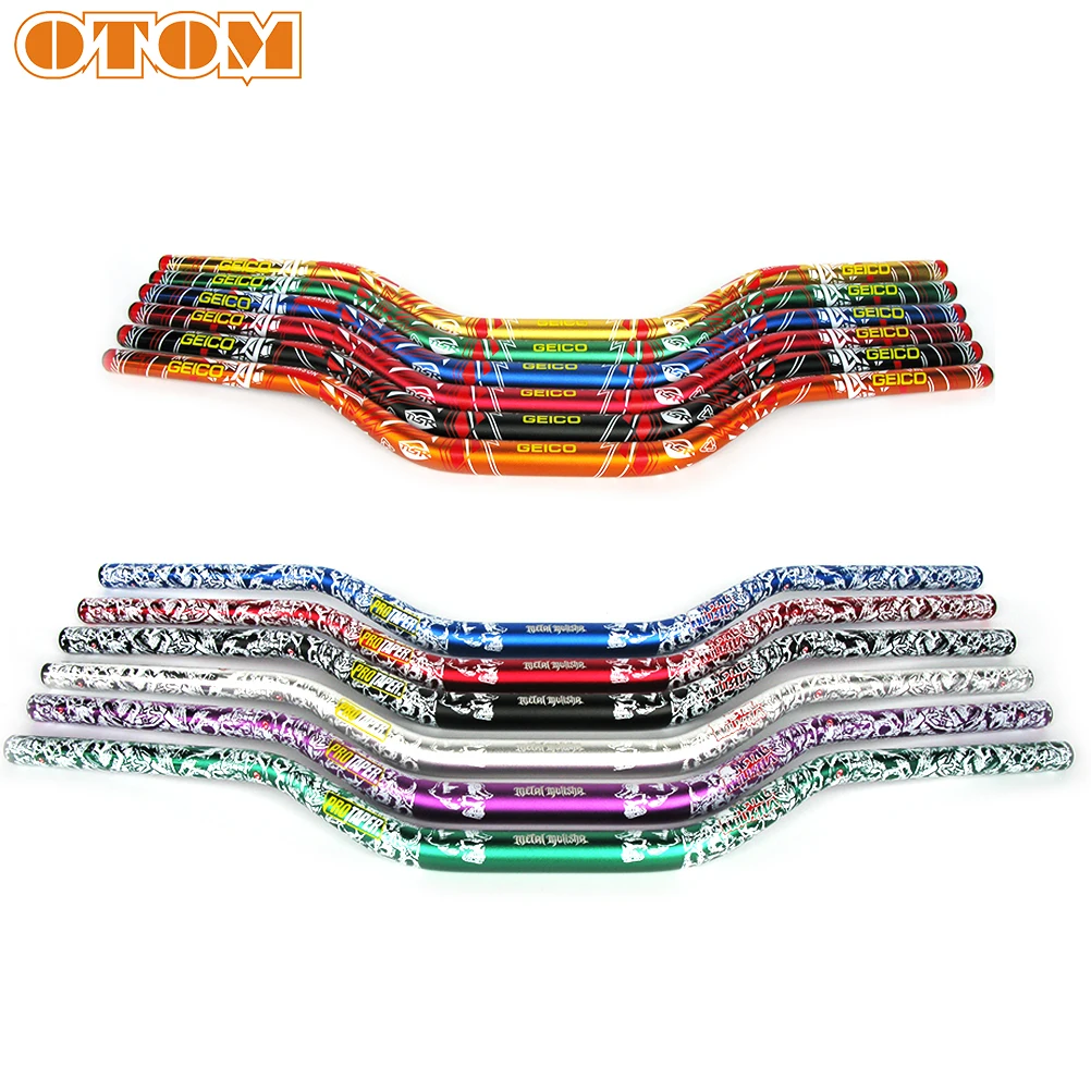 

Универсальный алюминиевый руль OTOM 28 мм с черепом и геометрическим узором, 1 1/8, антикоррозийные Рули, аксессуары для мотокросса