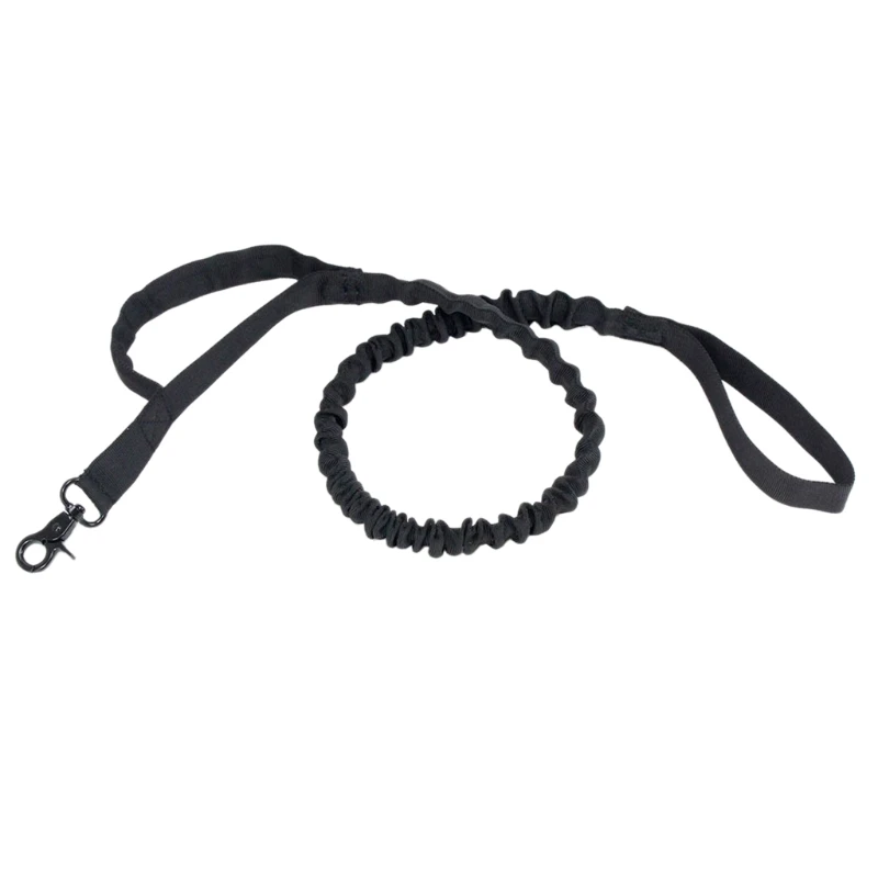 

Military Bungee Dog Leash 1000D Nylon Elastic Leads Rope with 2 Padded Control Handle Police Dog Training Leash