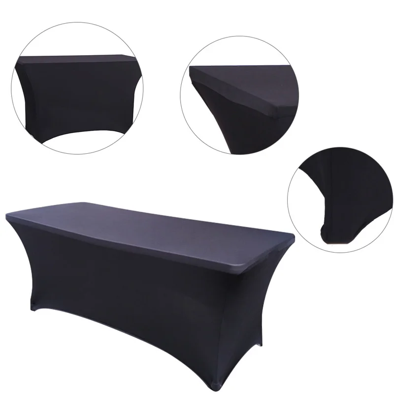 1pc elastic wedding dining decor rectangular spandex tablecloth stretch table cover elegant party 46 ft free global shipping