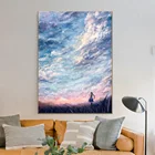 Абстрактная картина маслом посмотрите на небо, рисование по номерам, Картина на холсте, ручная роспись, уникальный новогодний подарок