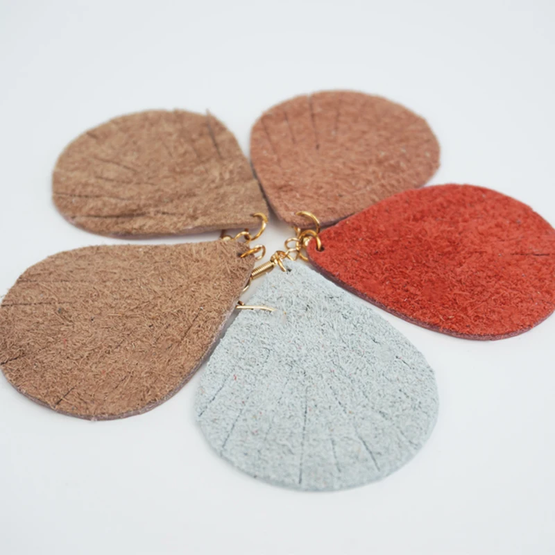 Cpop розовые серьги капли из натуральной кожи для женщин модные кожаные ювелирные