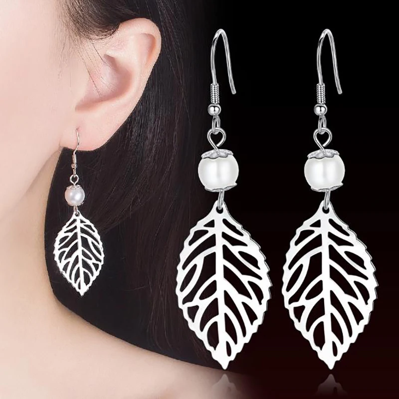 2020 Новое поступление модные серьги из стерлингового серебра 925 пробы с листьями