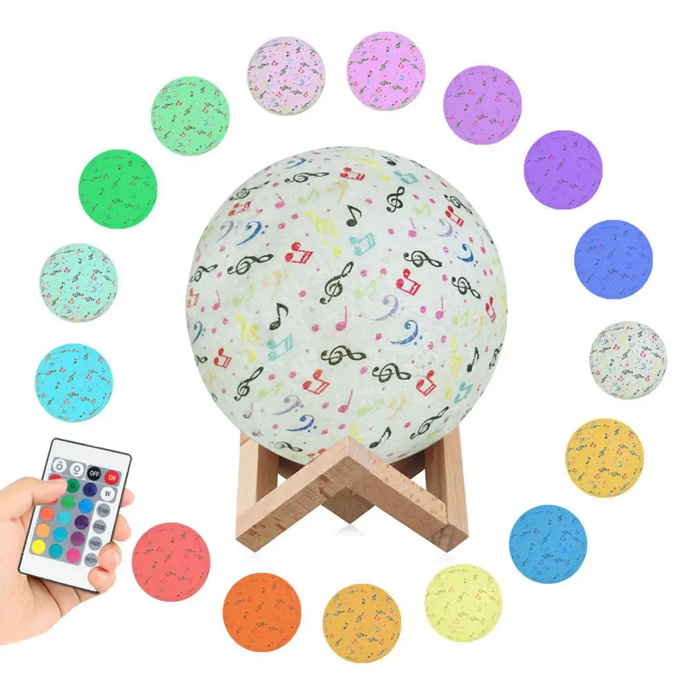 7 color remote 8 cm Звездное небо 3D принт Звезда Луна лампа красочный лунный светильник сменный сенсорный домашний декор креативный подарок светодиодный ночной Светильник Galaxy с подставкой - Испускаемый цвет: 7 color remote 8 cm