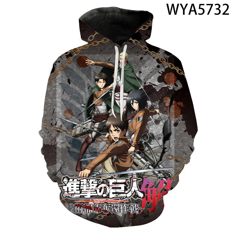 

Men Women Attack On Titan Sweatshirts 3D Printed Pullover Long Sleeve Boy Girl Kids Casual Hoodies Streetwear