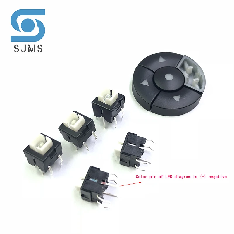 5 stücke/1set 5 weg richtung Kombination Mit Licht Schalter mit Pfeil Punkte taste 8*8mm DIP 6 Pin Micro Taktile Taste schalter – Detail 5
