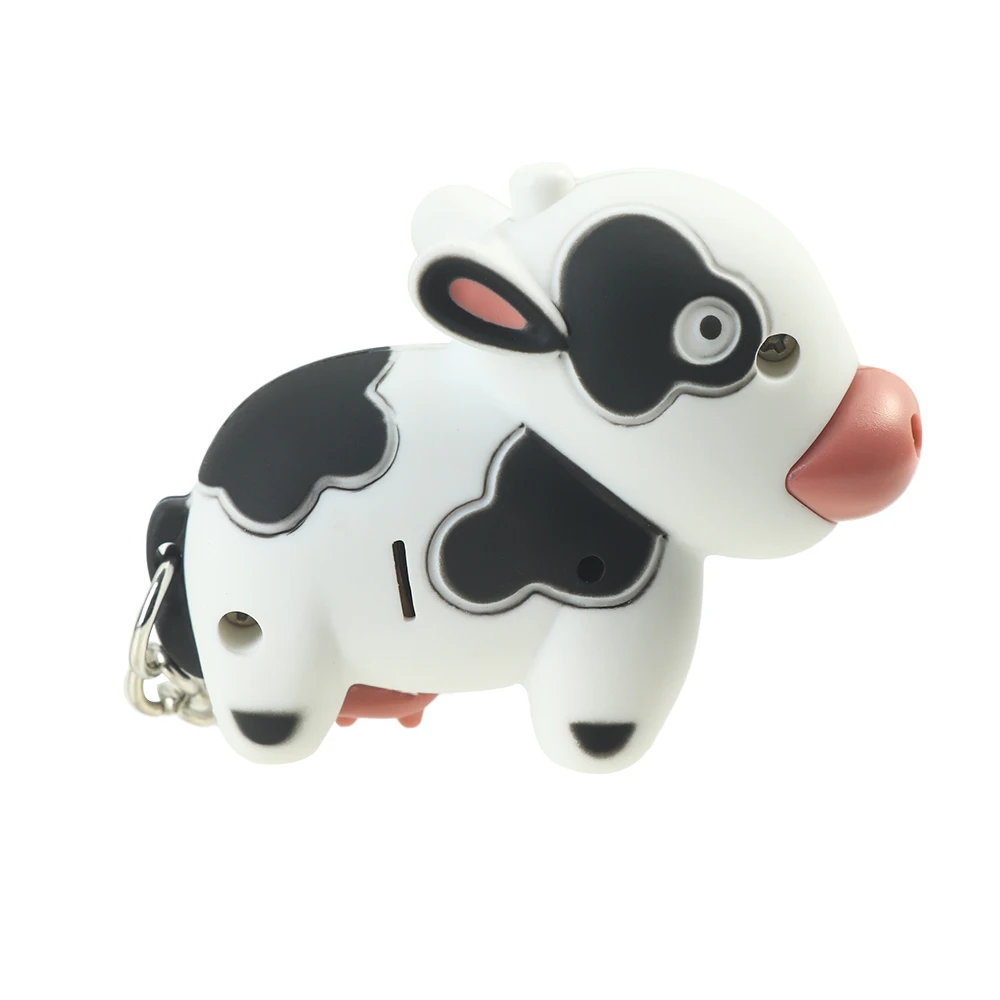 Милый светодиодный светильник молочной коровы звуковой брелок кукла животное