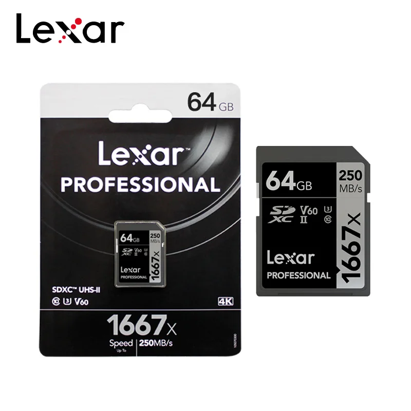 Lexar SD Card 64GB 128GB 256GB 1667x 250MB/s SDXC U3 Memory Flash Drive for Camera | Компьютеры и офис