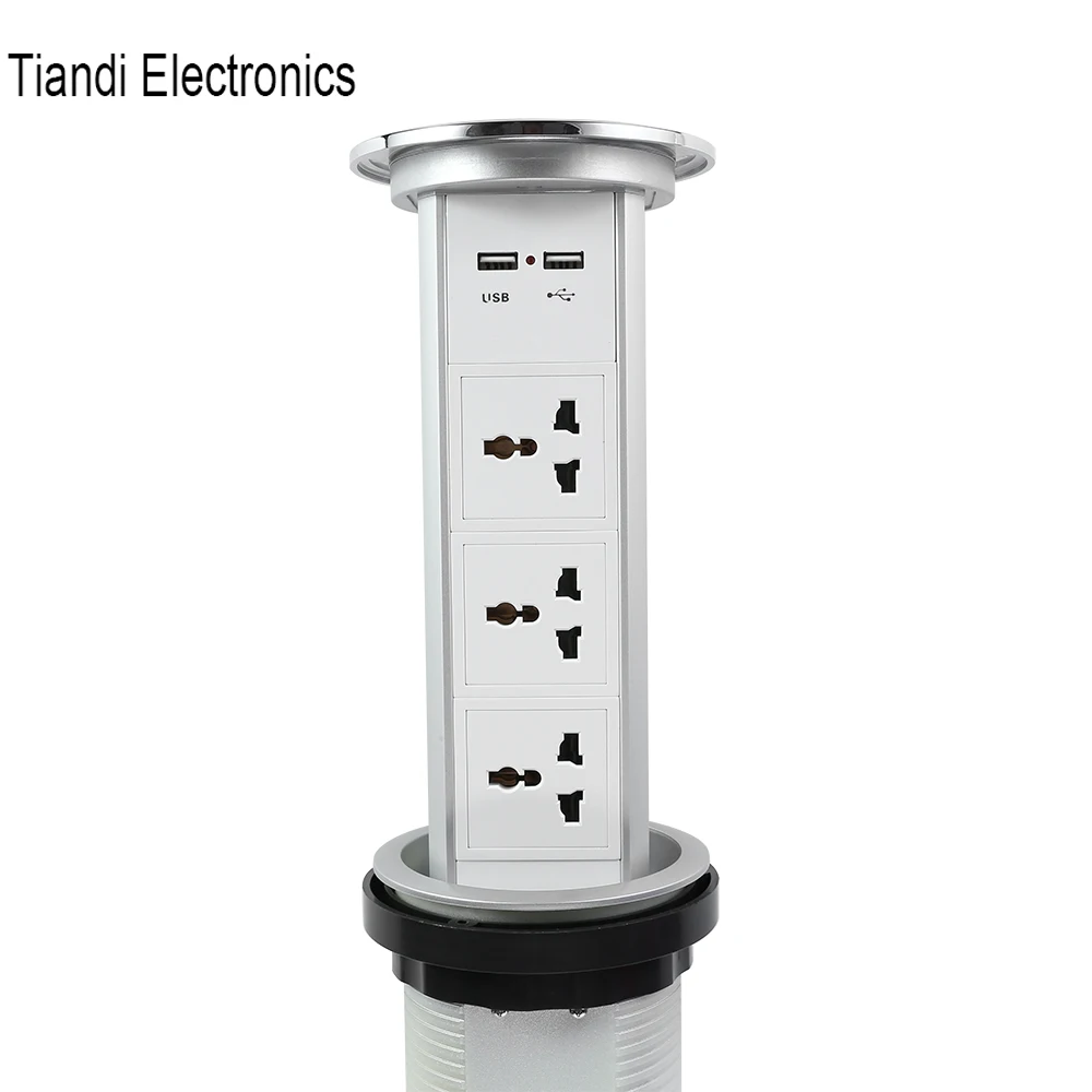 

Desktop Socket/Electric Lifting Socket 3-Digit Universal Power Supply With USB Charging Touch Sensor Button For Office And Home