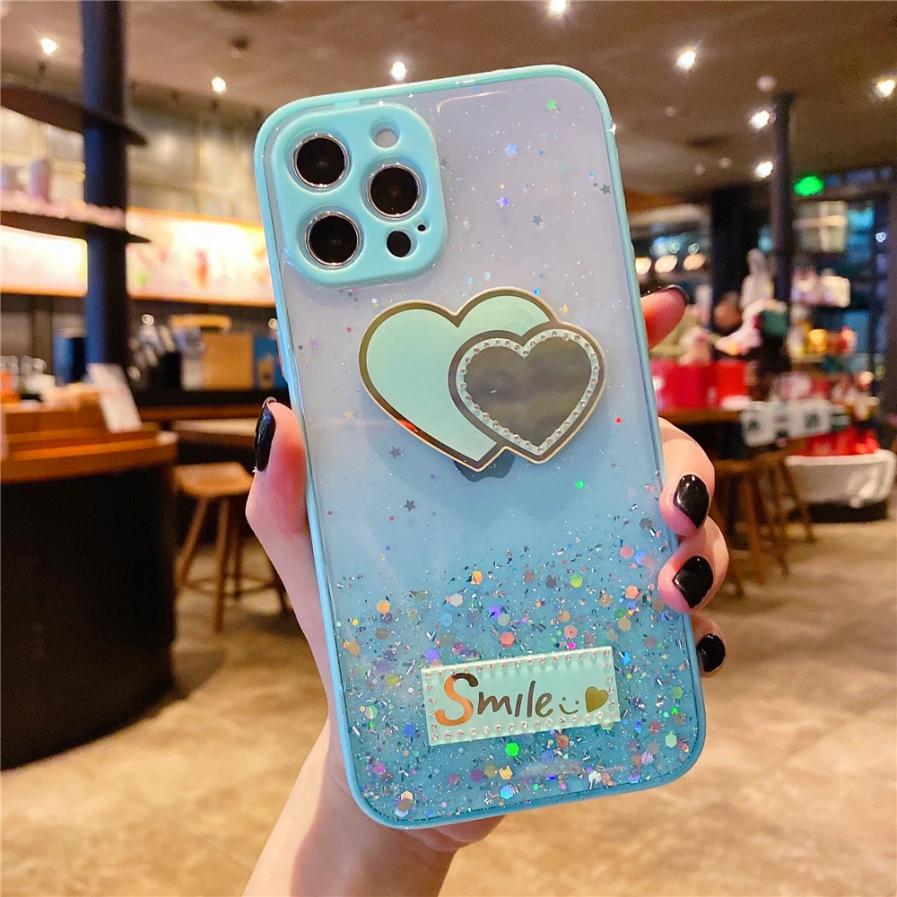 Gradient Glitter Phone Case For Xiaomi Redmi Note 10 10S 8 9 Pro Max 9A 9C 9T Silicon Cover 11 Lite POCO X3 X3NFC | Мобильные