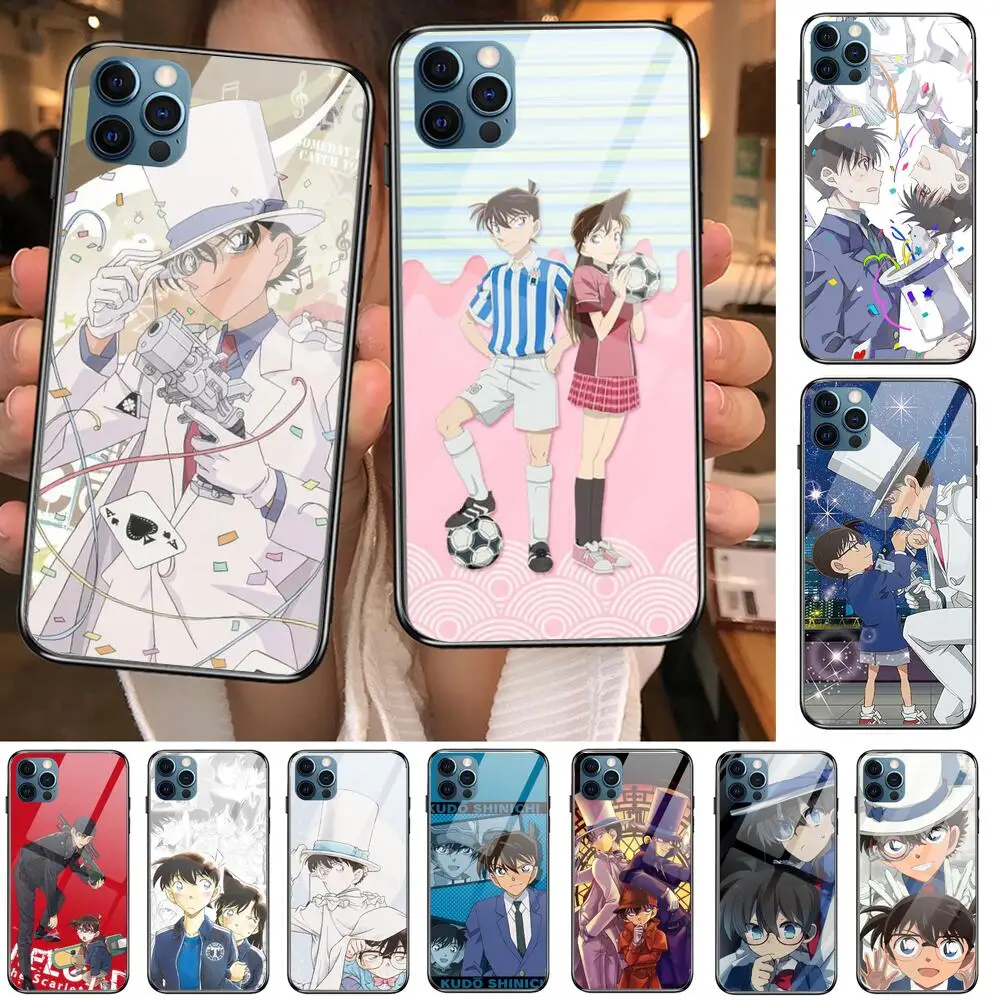 

Anime Detective Conan Glass Case For iphone 12 11 Pro Max 12Pro XS Max XR X 7 8 Plus SE 2020 Case Tempered Back Cover