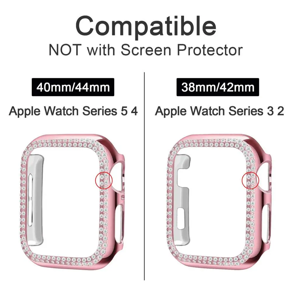 Чехол для Apple watch series 6 se 5 4 44 мм 40 аксессуары чехол бампер с двойной алмазной