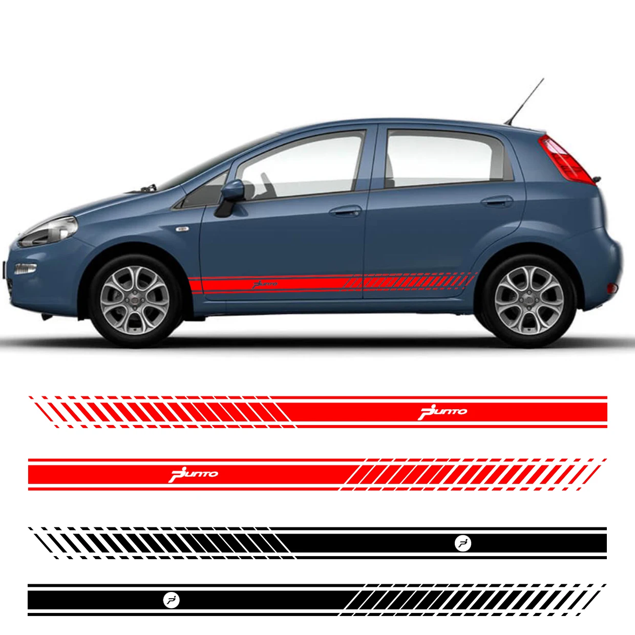

2PCS Car Door Side Sticker For Fiat punto p Auto Sport Styling Decal Vinyl Film Automobile Car Tuning Accessories